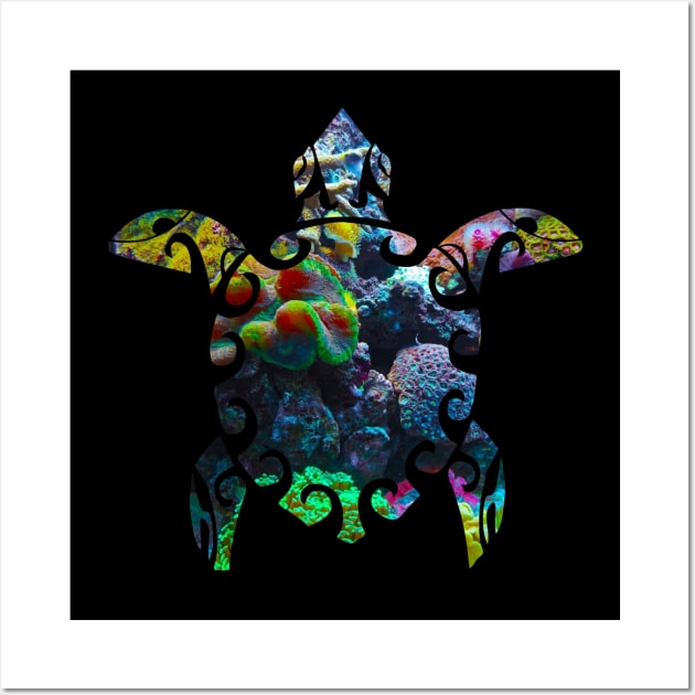 Tropical Coral Reef Sea Turtle Wall Art by ACGraphics